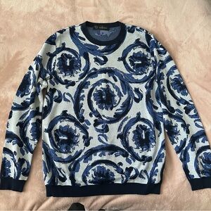 Versace Pull Over Sweater Baroque Jacquard Print